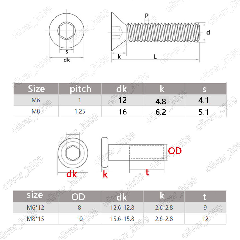 304 Stainless Steel Hex Socket Countersunk Screw With Hex Socket Rivet Nut M6 M8