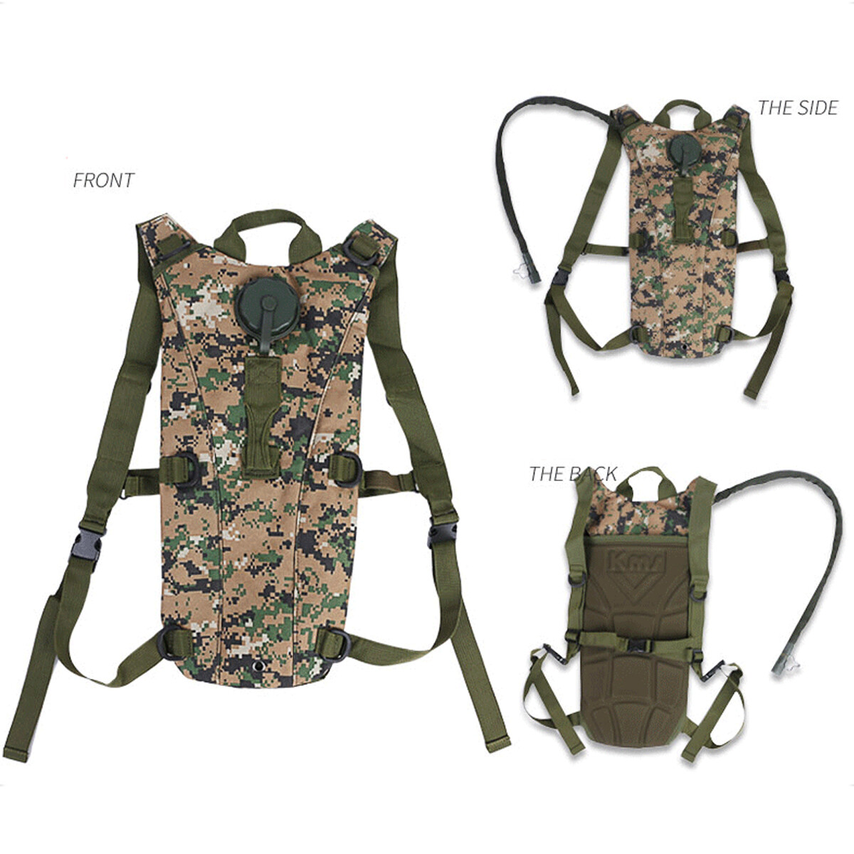 2L Hydration System Survival Water Bag Pouch Backpack Bladder Climbing Hiking