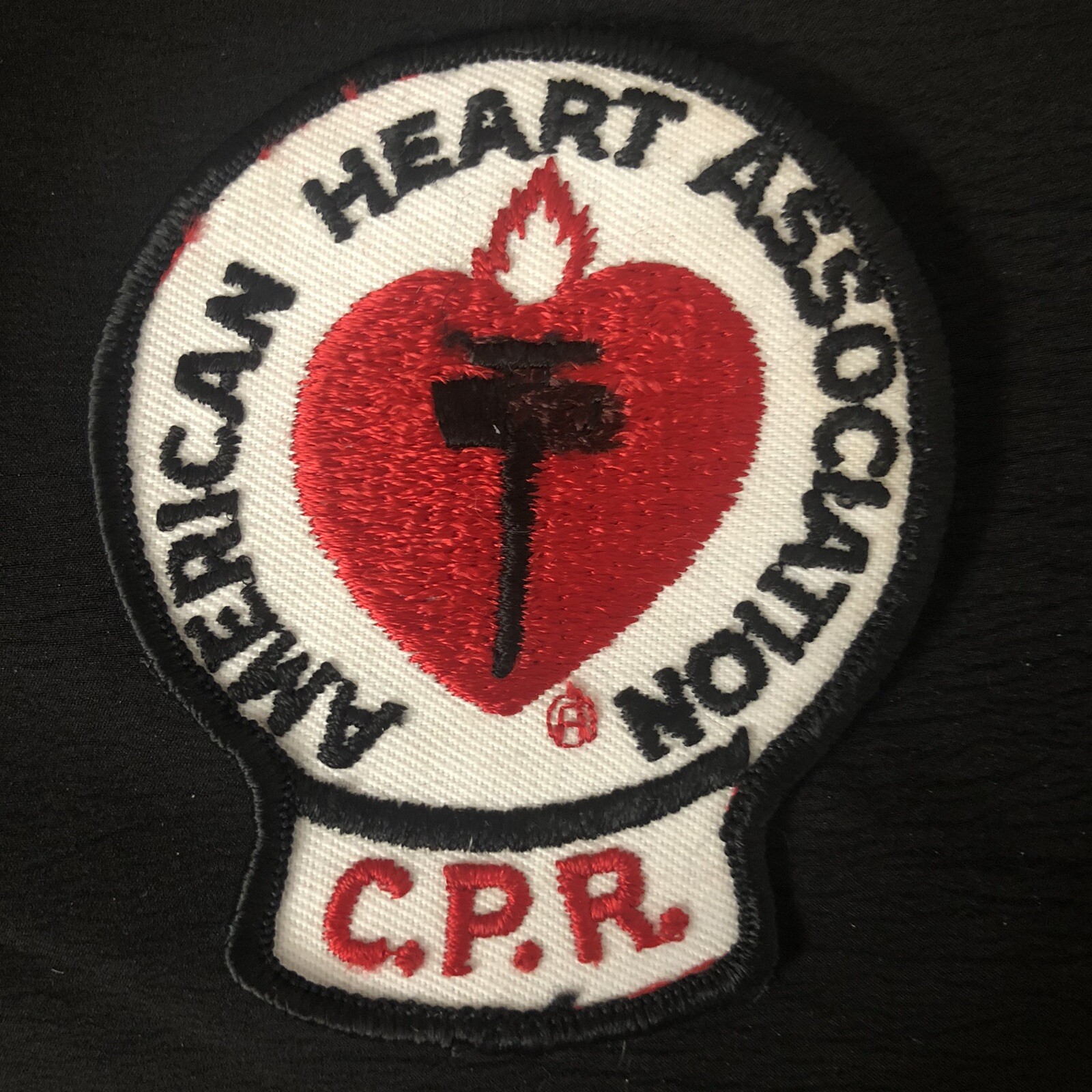 American Heart Association CPR Patch - vintage - 3 inches x 3 1/2 inches
