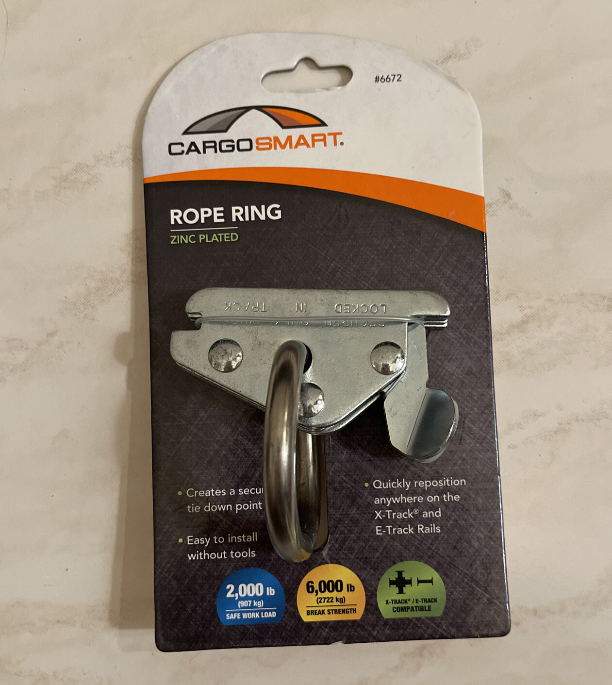1x Cargo Smart Rope Ring Compatible with X-track & E track NEW Free Shipping