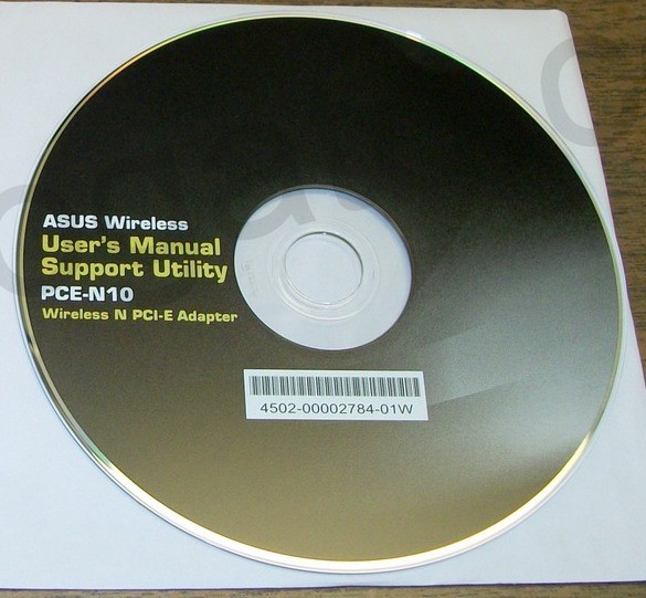 Original Driver CD Disc & Quick Start Guide for Asus PCE-N10 PCIe Wireless NIC