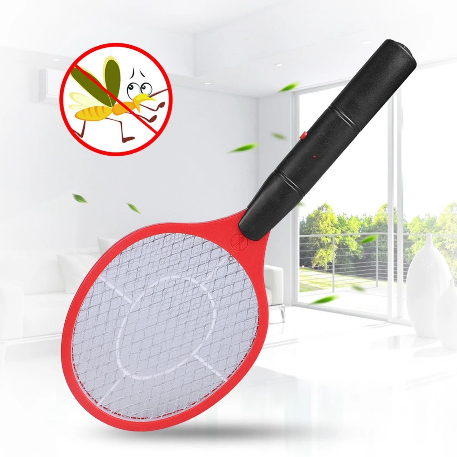 Electric Mosquito Swatter Bug Zapper Fly Insect Killer Racket Battery Power
