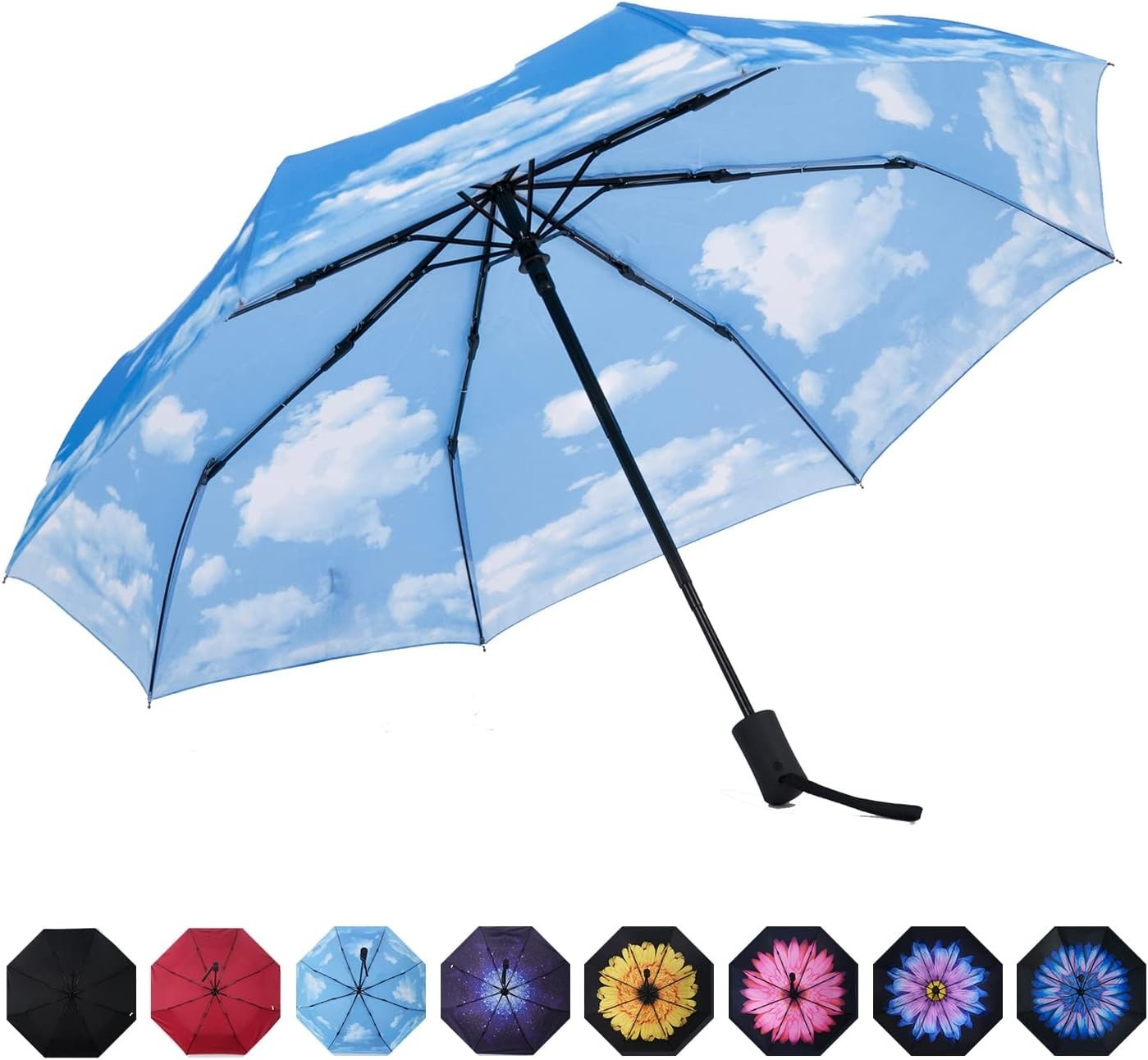 Travel Umbrella Windproof Automatic Umbrellas Small Compact UV Sun Protection