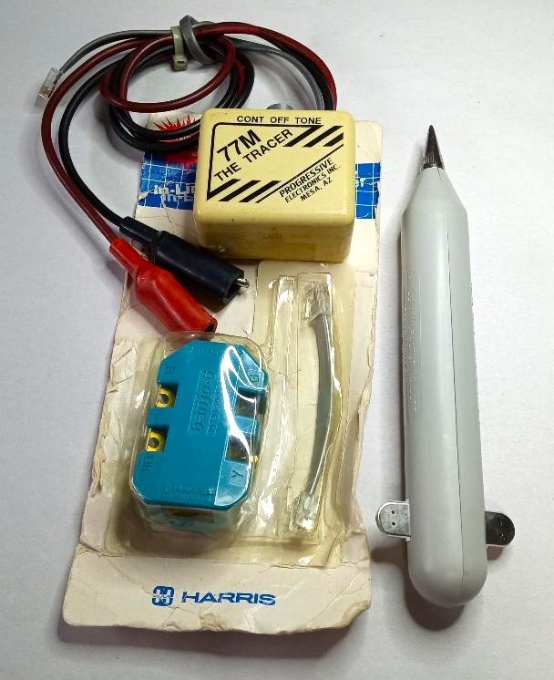 LOT OF 3:  BELL SYSTEM : SP150 STATIONMAN PROBE, 77M TRACER TONE & MOD ADAPTER