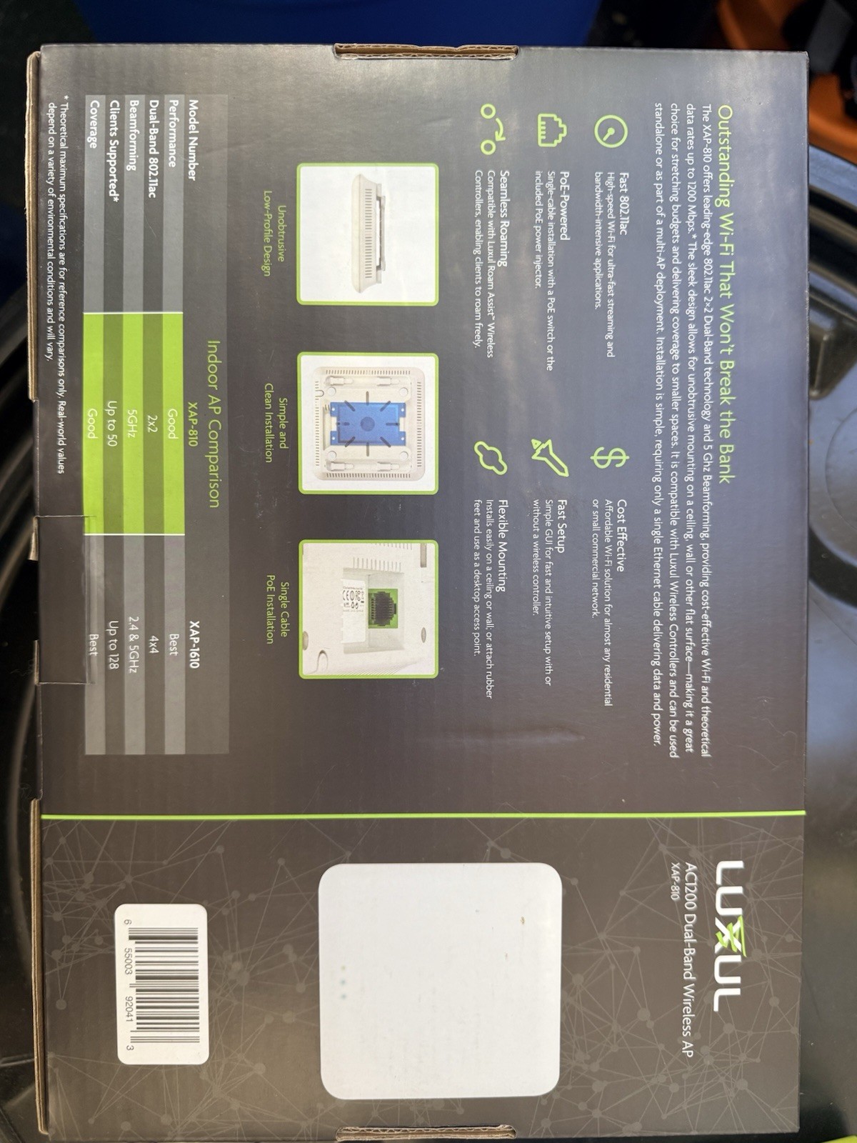 Luxul XAP-810 AC1200 Dual-Band Wireless Access Point – (Open Box)