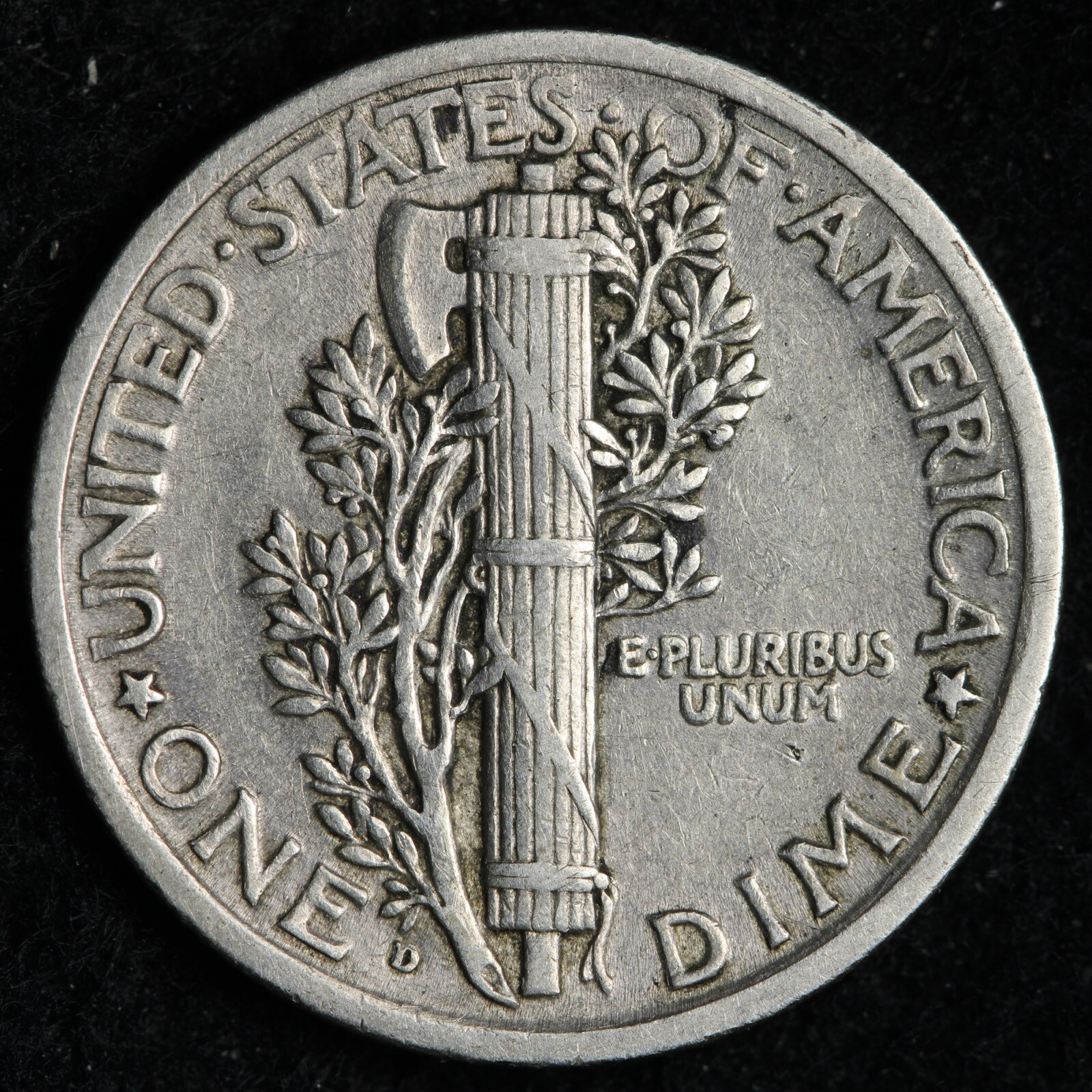 1920-D Mercury Silver Dime AU E228 ISHA