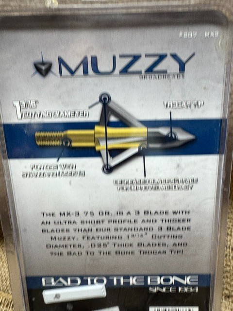 Muzzy Mx-3, 75 Grain, 1.3/16th” Cut Broadhead’s *New