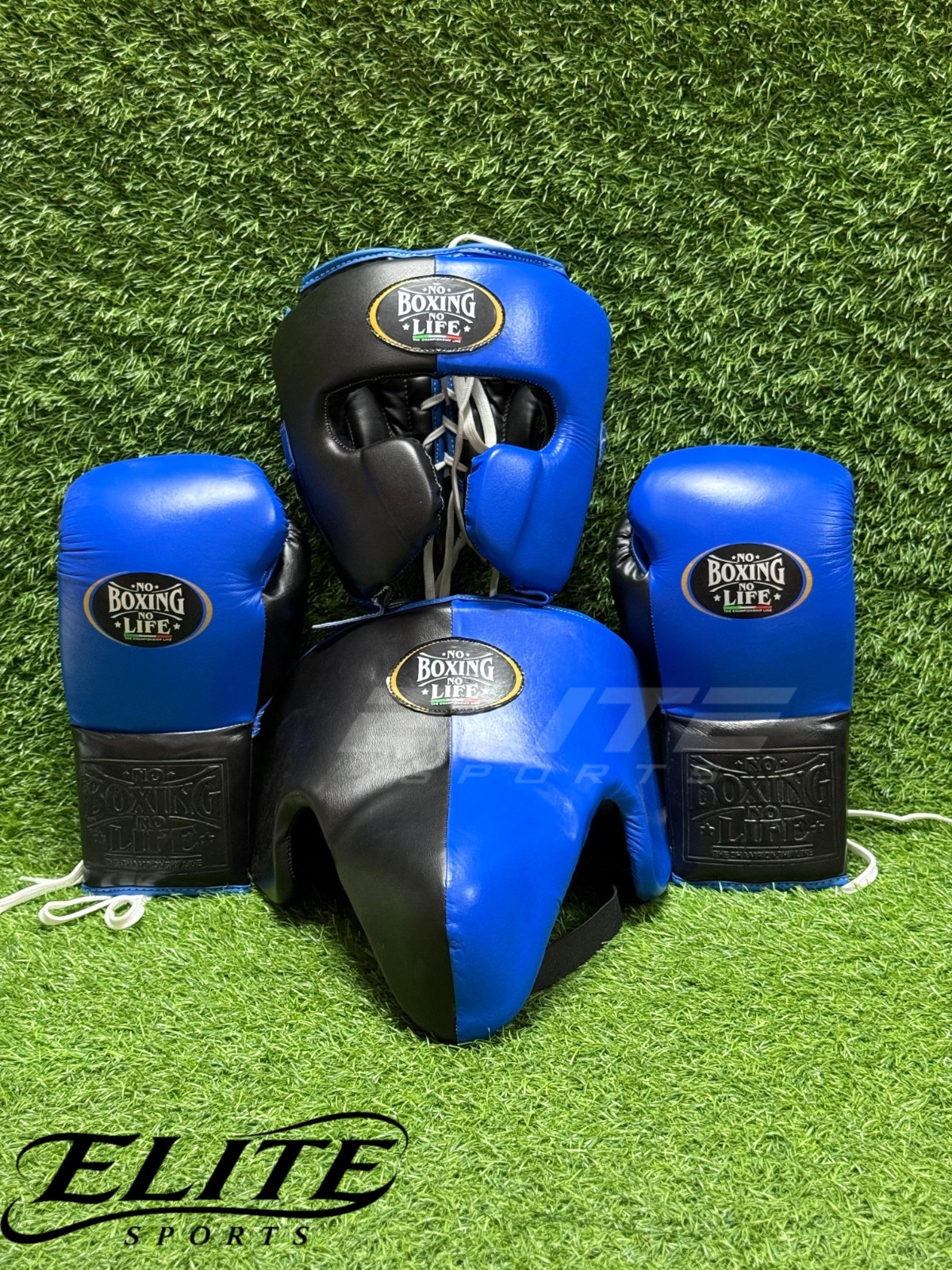 No boxing no life Set - Gloves Headgear Groin Guard Sparring Kit MMA Kickboxing
