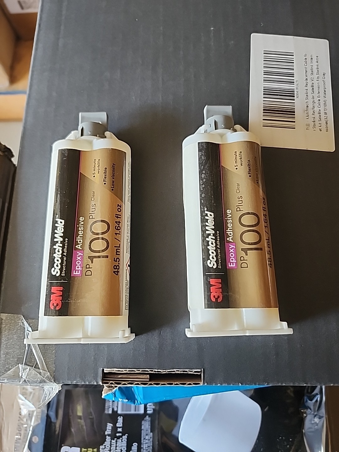 3M Scotch-Weld Epoxy Adhesive DP100Plus, Clear, 48.5 mL Duo-Pak lot of 2