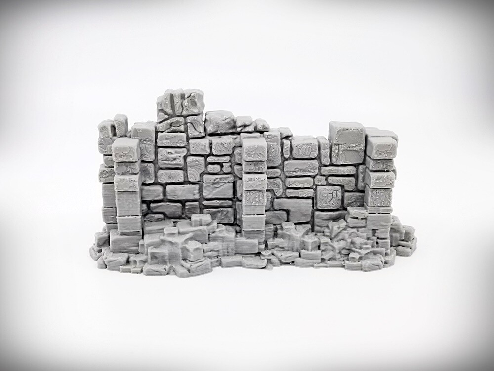 Ancient Ruins Terrain - Basic Wall "A" (Large) - Tabletop Wargaming RPG terrain