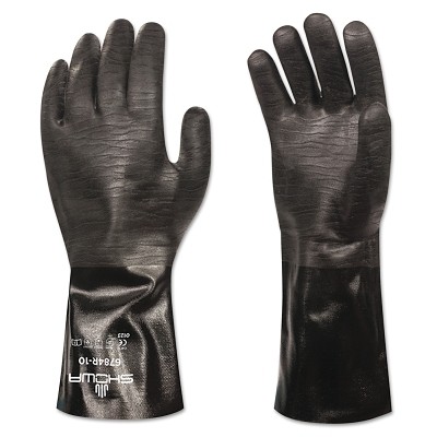 Neoprene Protective Gloves, Black, Rough, Size 10 SHOWA 6784R10 Large Cotton;
