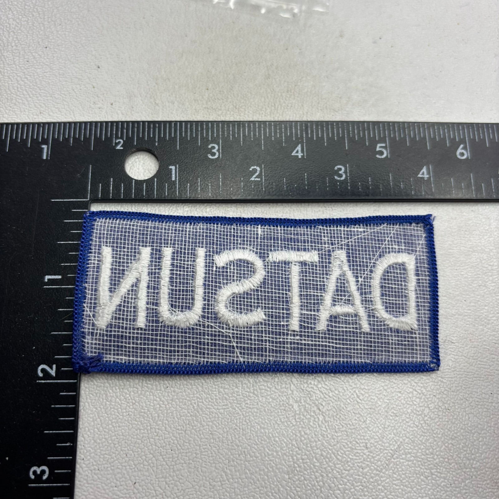 Vintage Car Auto DATSUN Embroidered Patch (White & Blue) 00.2