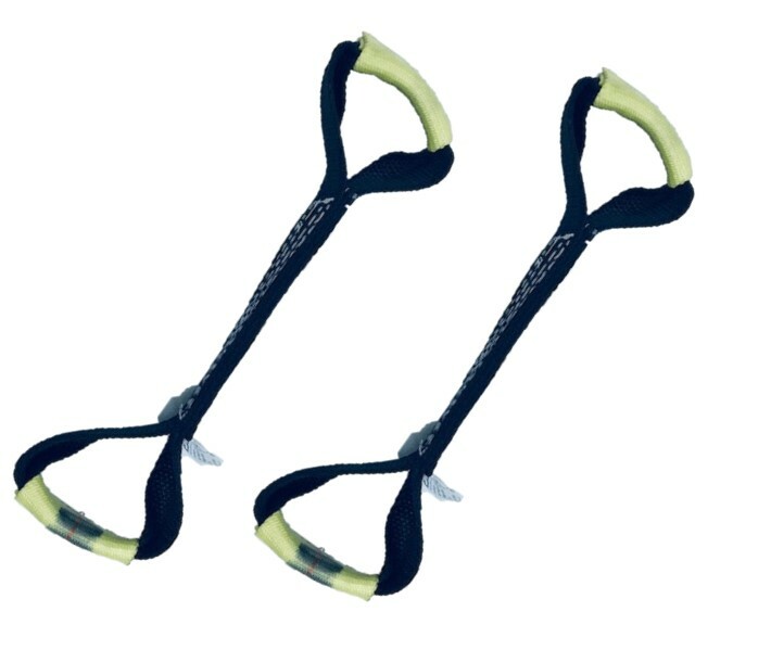 2 Pack of Black DIAMOND WEAVE Dog Bones for Rollback / Flatbed Wrecker Straps