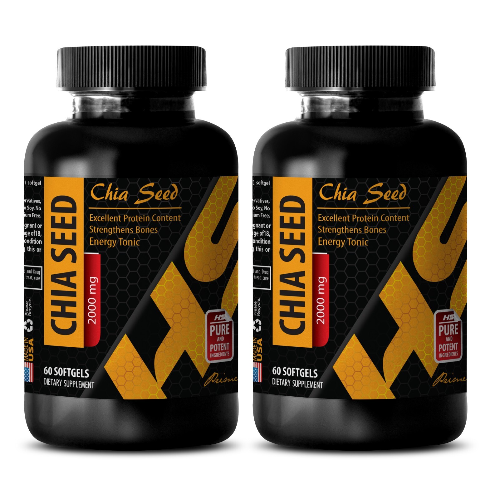 Vitamin E source - CHIA SEED OIL - DIY skincare oil 2 Bottles 120 Capsules