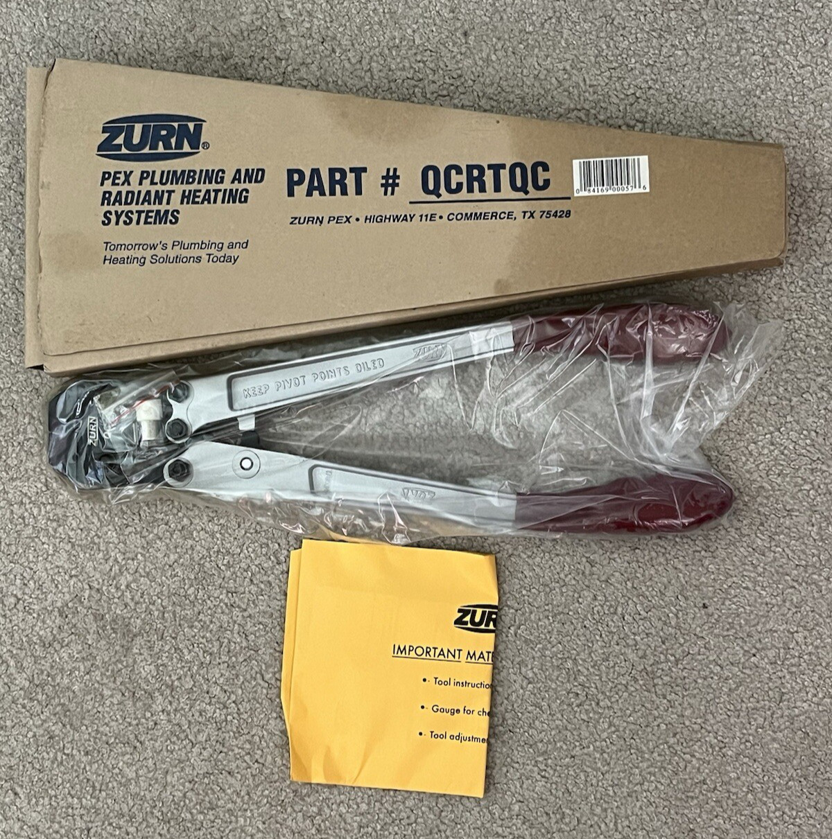 ZURN PEX Plumbing and Radiant Heating Tool #QCRTQC NIB
