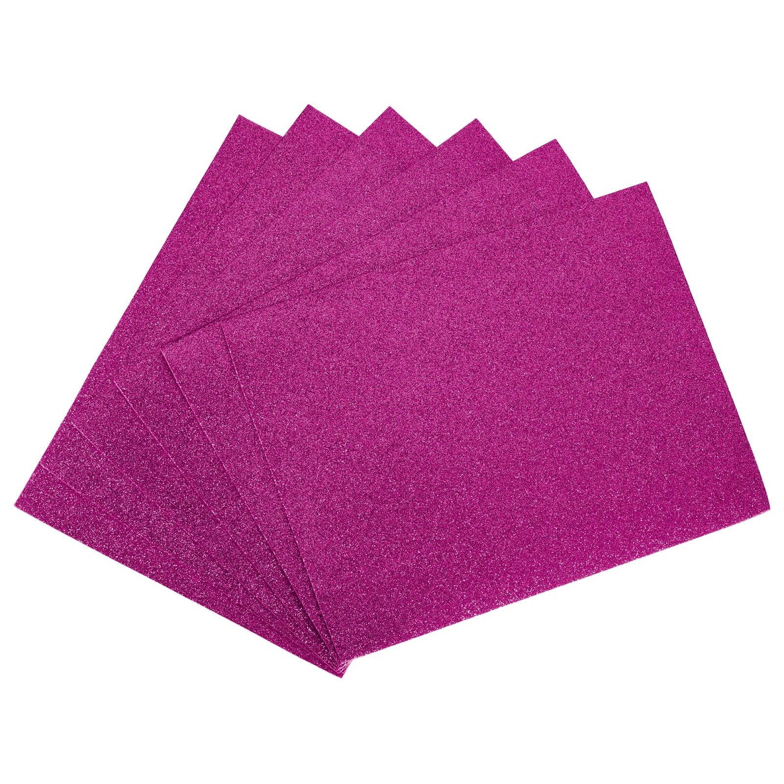 6 Pcs Magenta Glitter EVA Foam Sheets 11 x 8 Inch 2mm Thick for Crafts DIY