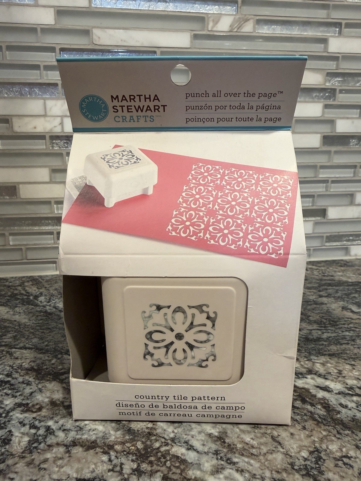 Martha Stewart Crafts Country Tile Pattern Punch All Over Page Scrapbooking NEW
