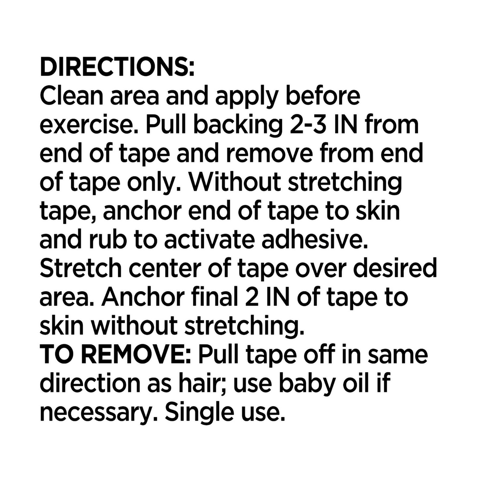 Equate Kinesiology Tape, Black, 20 Pre-Cut Strips