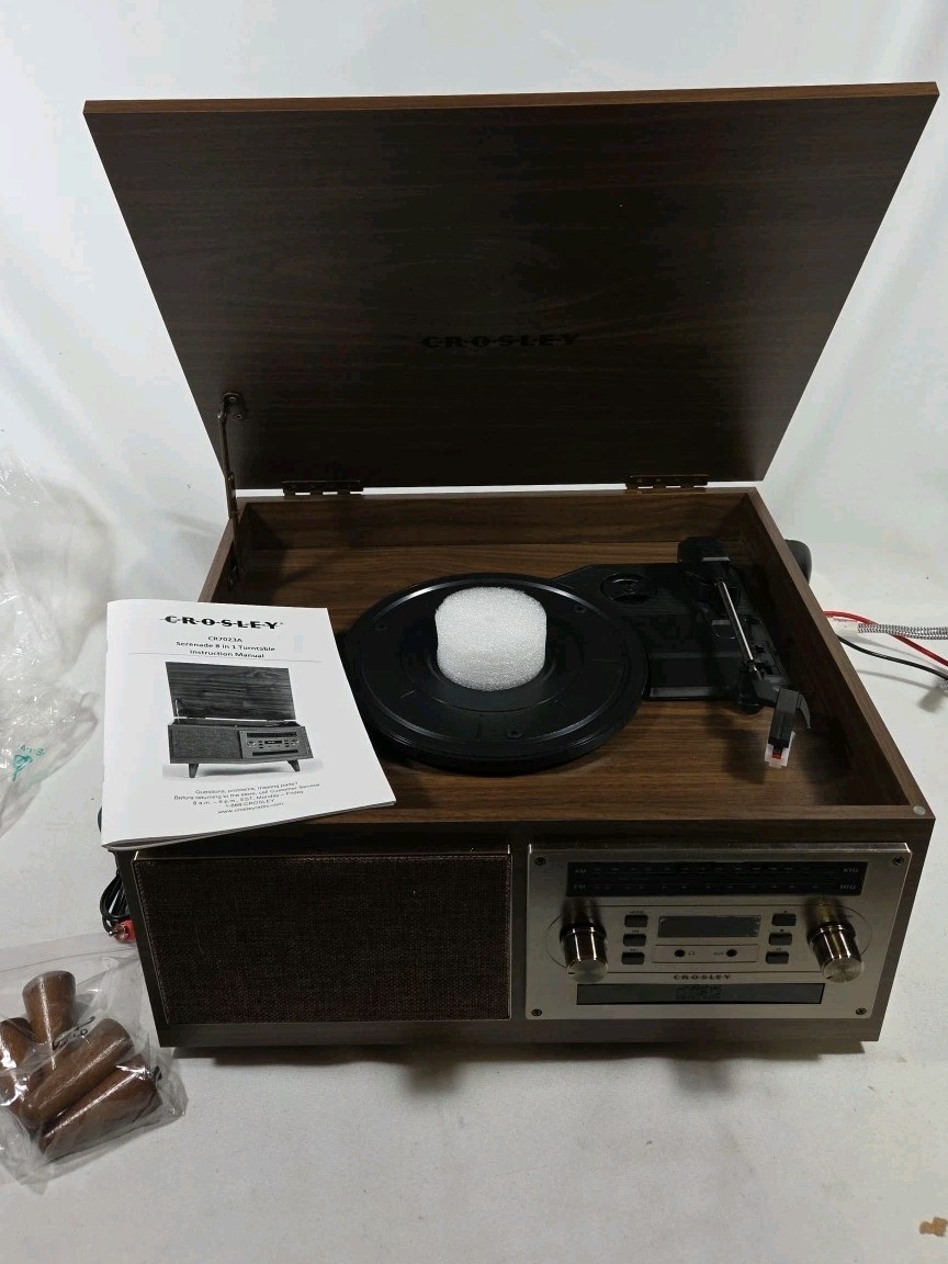 Crosley Serenade 8-in-1 Multi-Format Record Player with Bluetooth, 3-Spd Phono