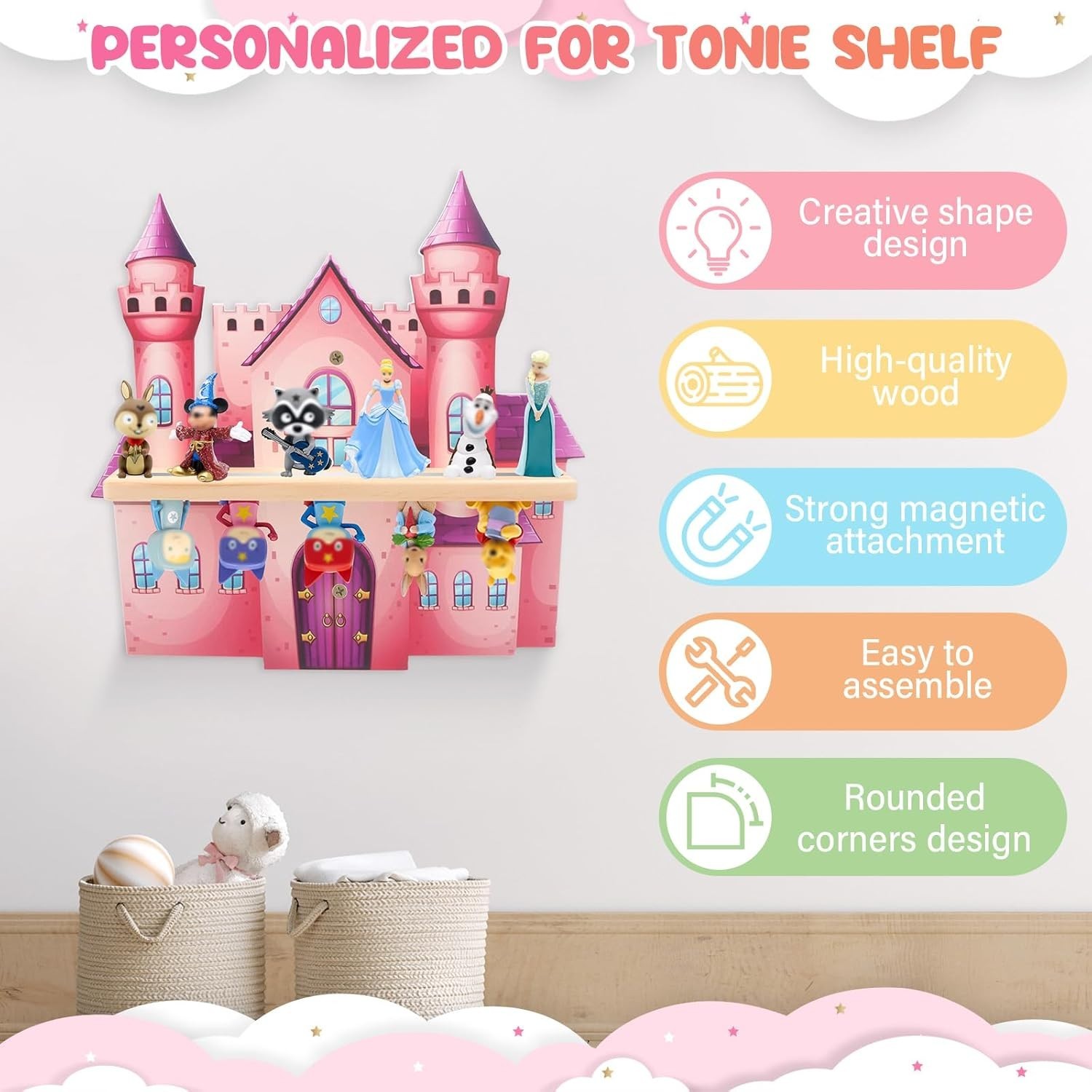for Tonies Box Organizer Tonie Storage Shelf Wall Mounted