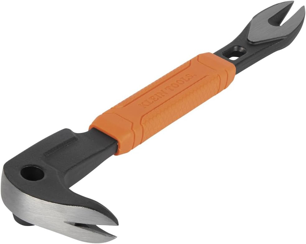 66091 Nail Puller with Integrated Dimpler, Heavy-Duty Carbon Steel Cats Paw Pry