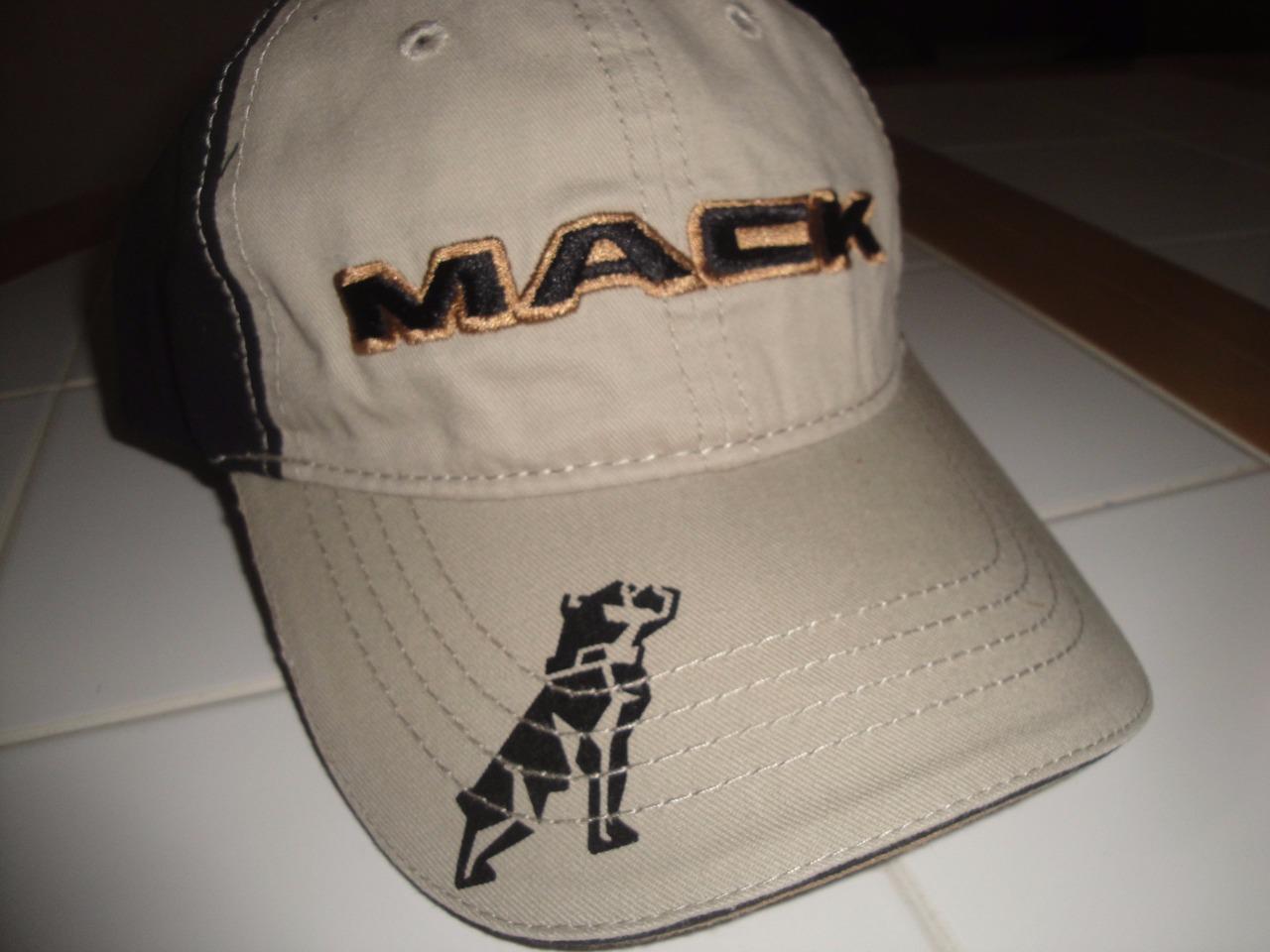MACK Bulldog Semi Truck Hat Cap Embroidered Black K, KHAKI & GOLD MACK BULLDOG L