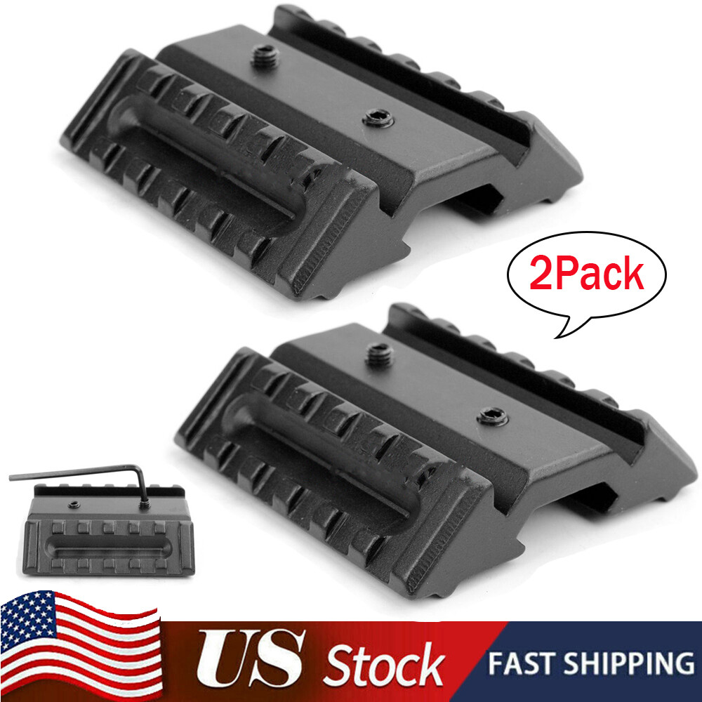 2PCS 45 Degree Offset Dual Side Rail Angle Mount 6Slot For 20mm Picatinny Rails