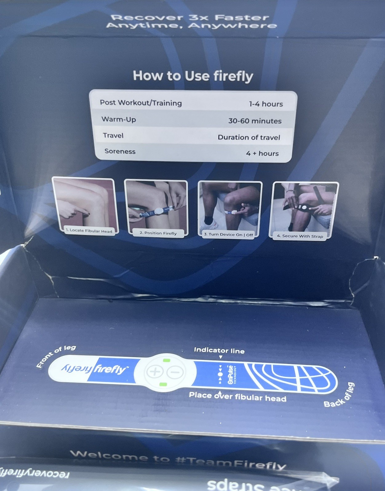 Firefly Recovery Device with Accessory Knee Straps and OnPulse Technology NEW!