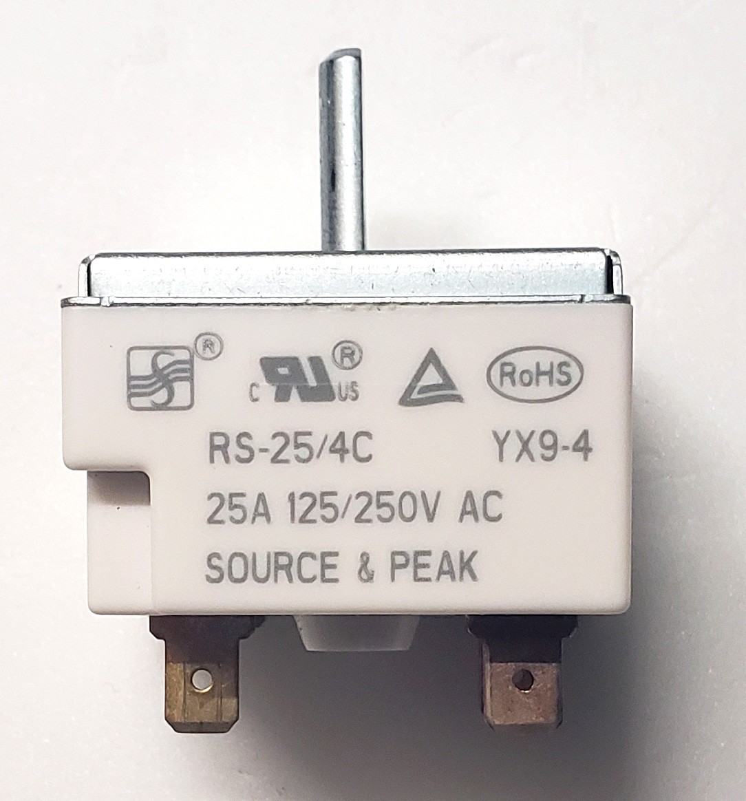 SOURCE & PEAK RS-25/4C YX9-4 25A 125/250V AC Rotary Selector Control Switch