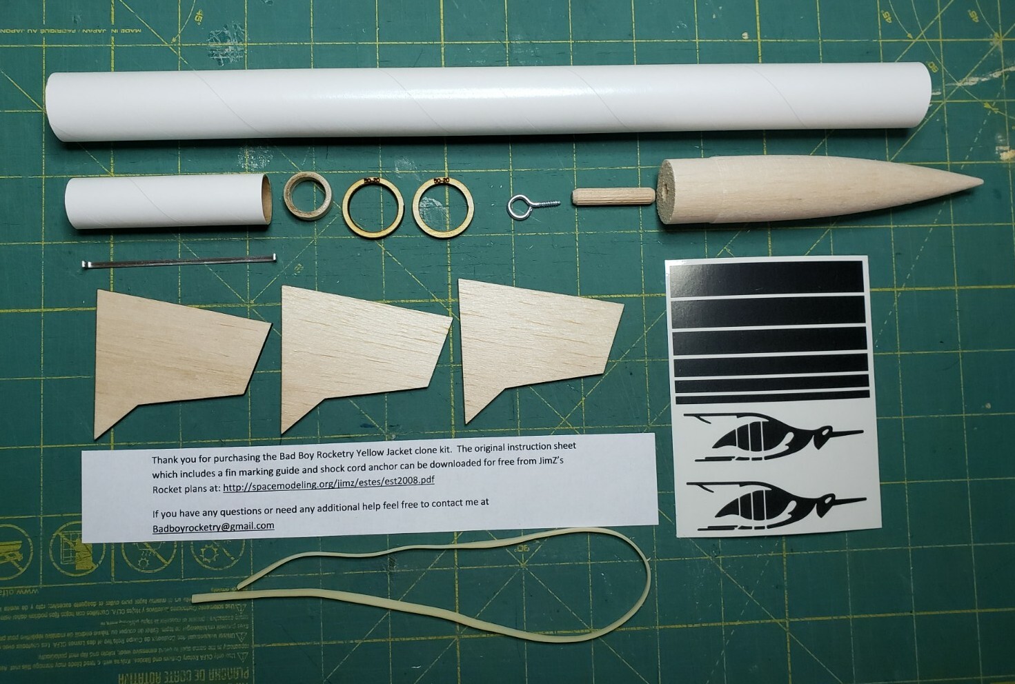 Estes #2008 Yellow Jacket Model Rocket Clone Kit Now with Vinyl Decals!