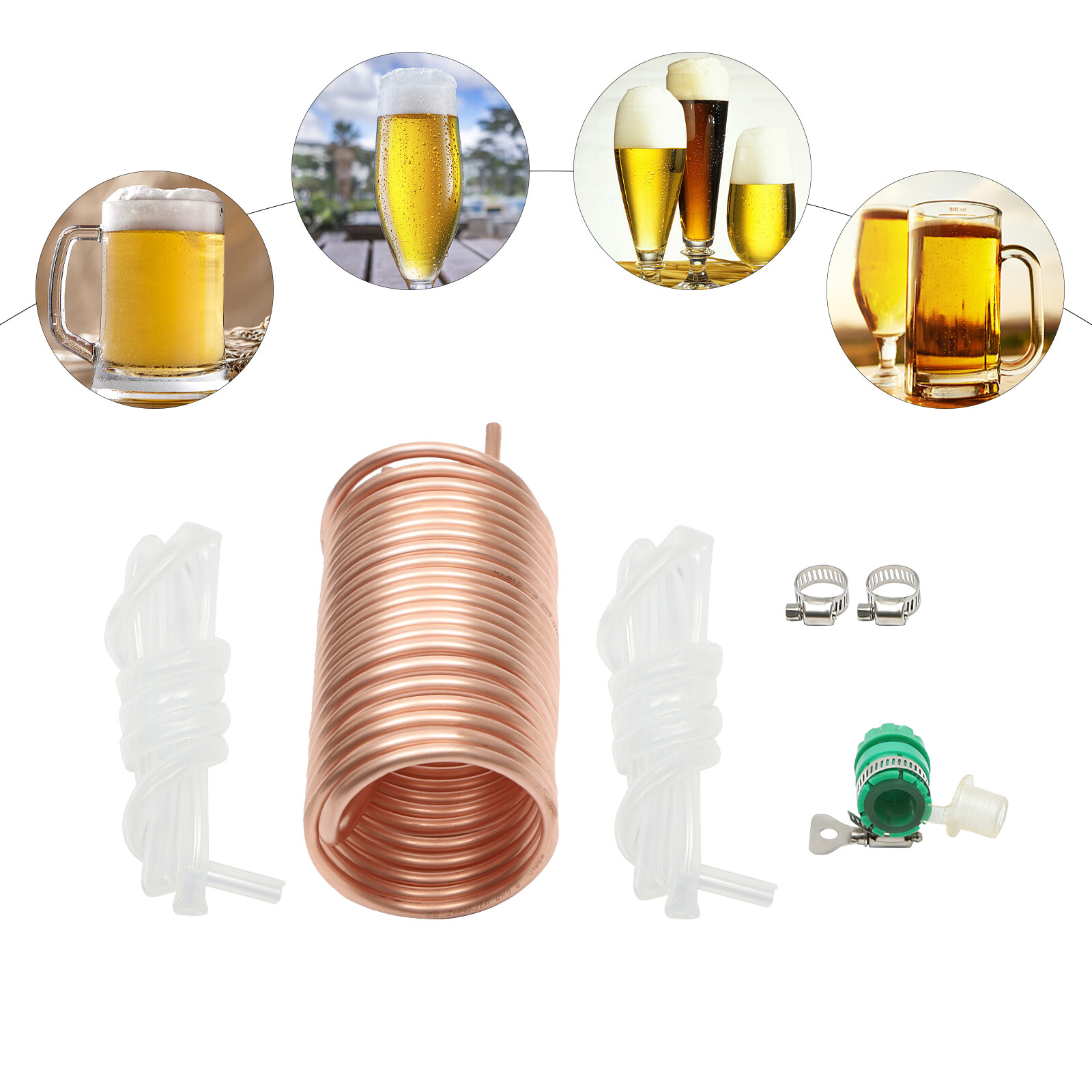 Copper Wort Chiller Beer Homebrew Immersion Cooling Coils for Homebrew