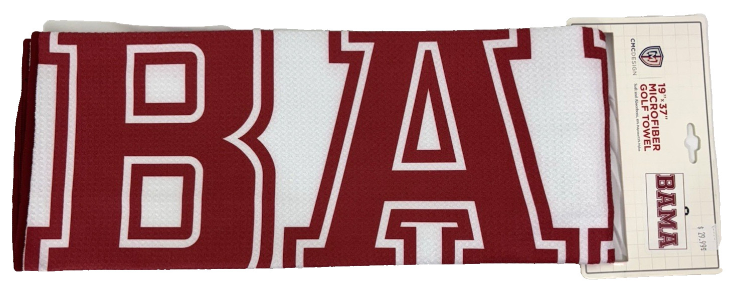 CMC Design Alabama Waffle Microfiber Players Golf Towel NEW  19"x37"
