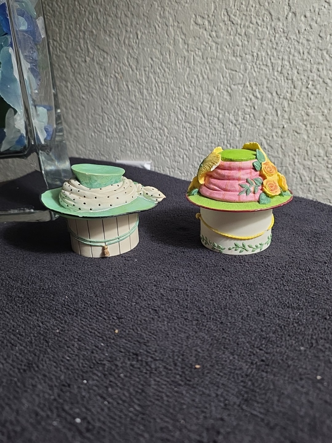 Jane Asher Willow Hill Easter Hat Box Trinket Boxes, Set of 2