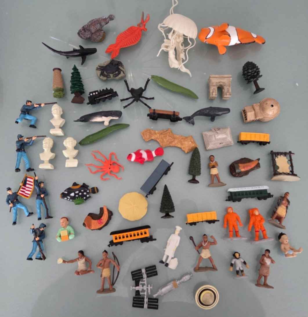 SAFARI LTD SET OF 48 TOOB MINI FIGURES FIGURINE TOYS Space! Civil War! Ocean!+