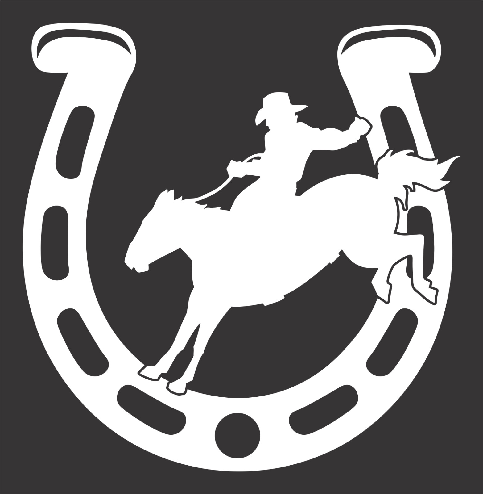 Cowboy Rodeo Horseshoe Vinyl Decal Sticker Western Horse Art Car Truck Window