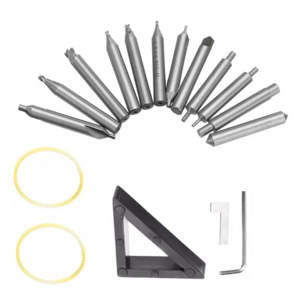 For 368A 339C Locksmith Tool Vertical Key Machine Cutter 17PCS Drill Bits Set