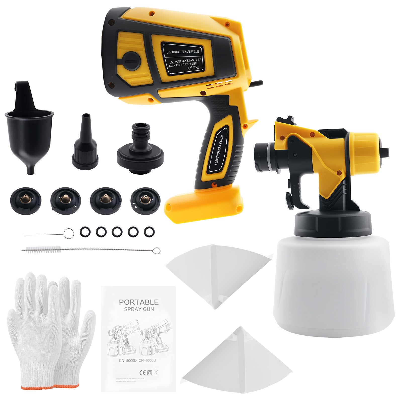 1400ML Cordless Paint Sprayer  for Dewalt 20V Battery Handheld Paint Gun Painter