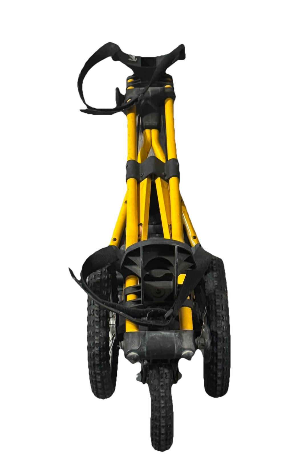 Sun Mountain Yellow Push Pull Golf Speed Cart 3 Wheel Folding Collapsible