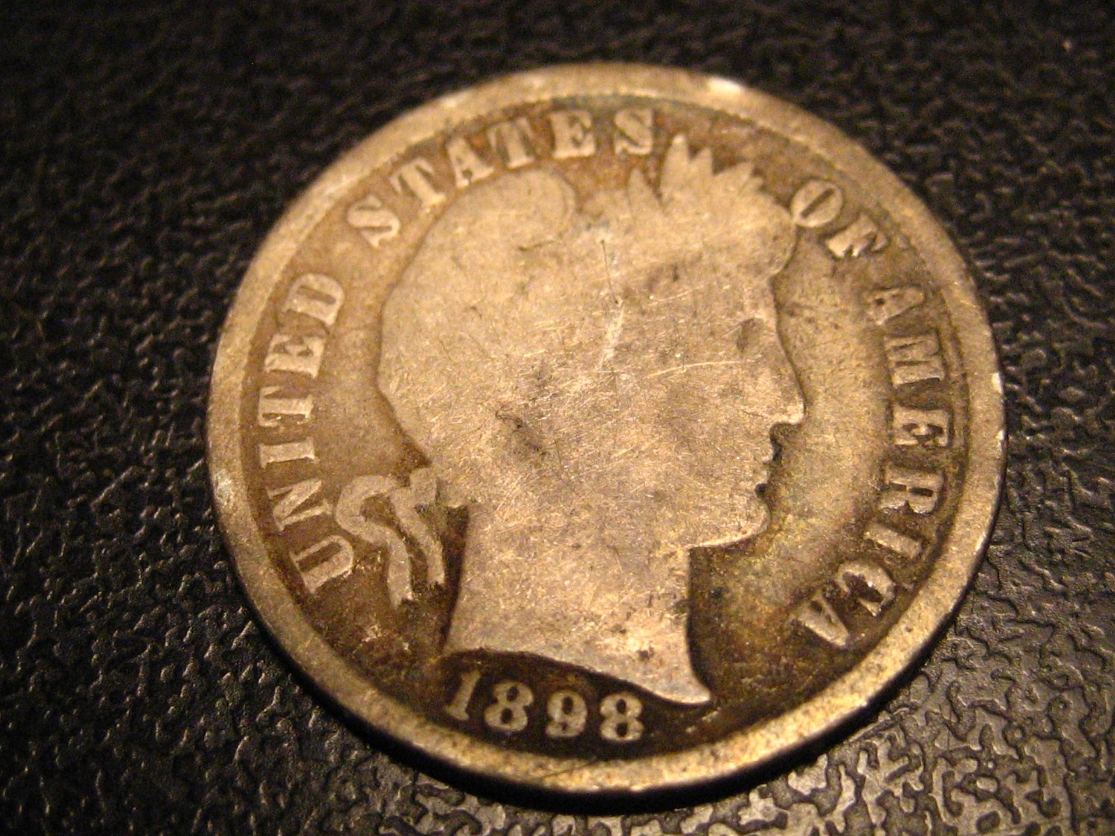 1898-P 90% Silver Barber Dime #1