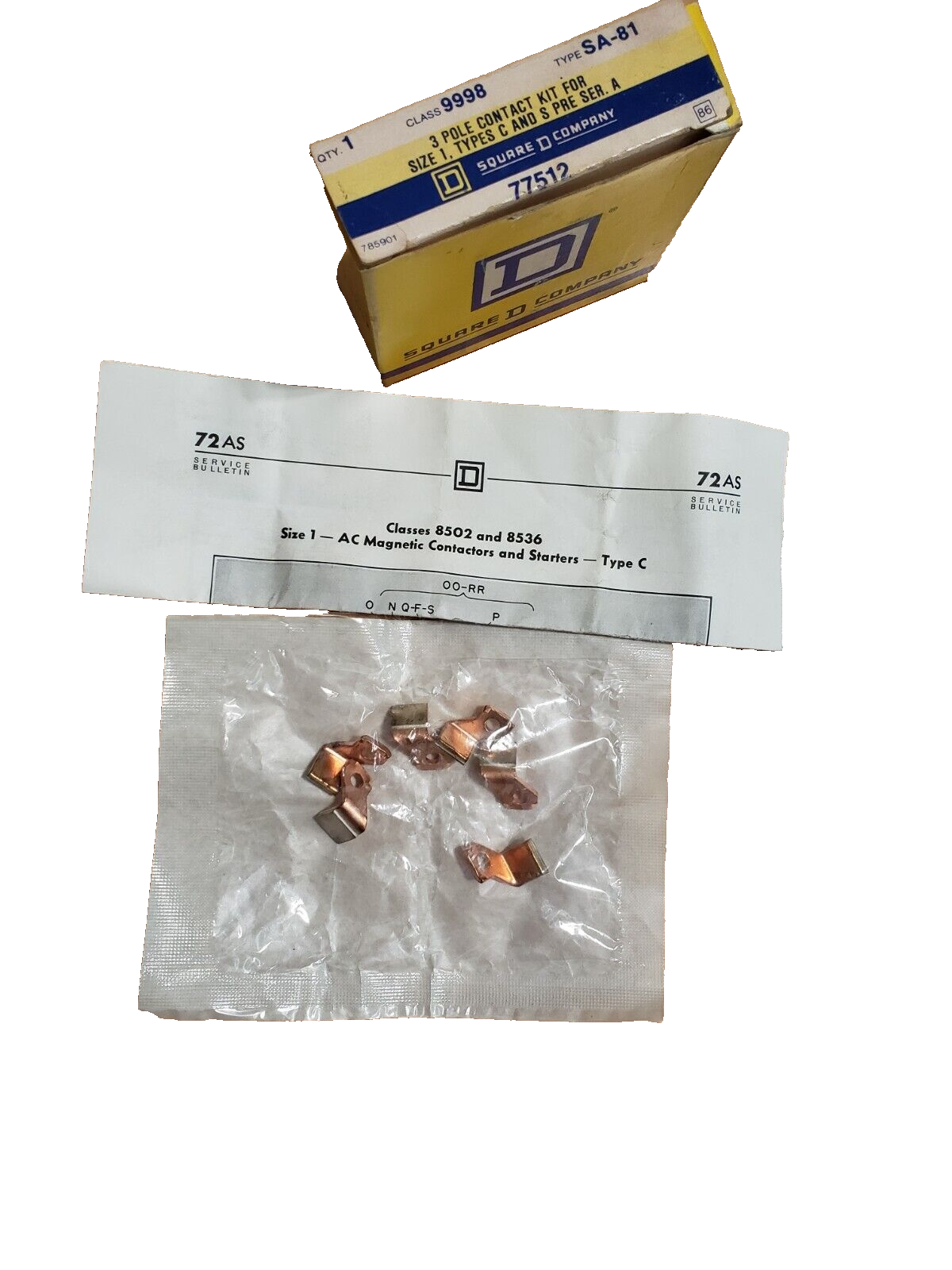 (QTY:1) Square D 9998-SA81 / 9998 SA81 Contact Kit