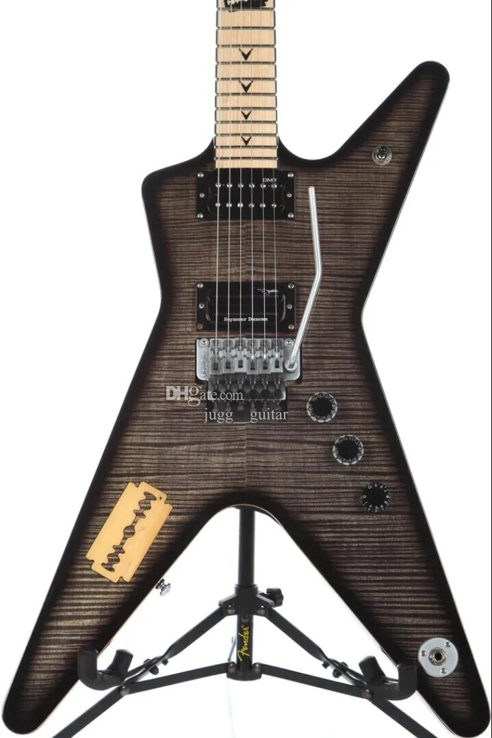Limited Edition Translucent Black Flame Dimebag Darrell Roots ElectricGuitar