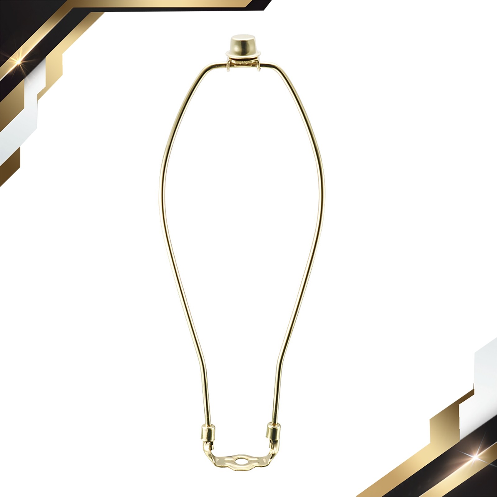 Lamp Harp Finial Holder Set 12" Polished Brass for Table and Floor Lamps