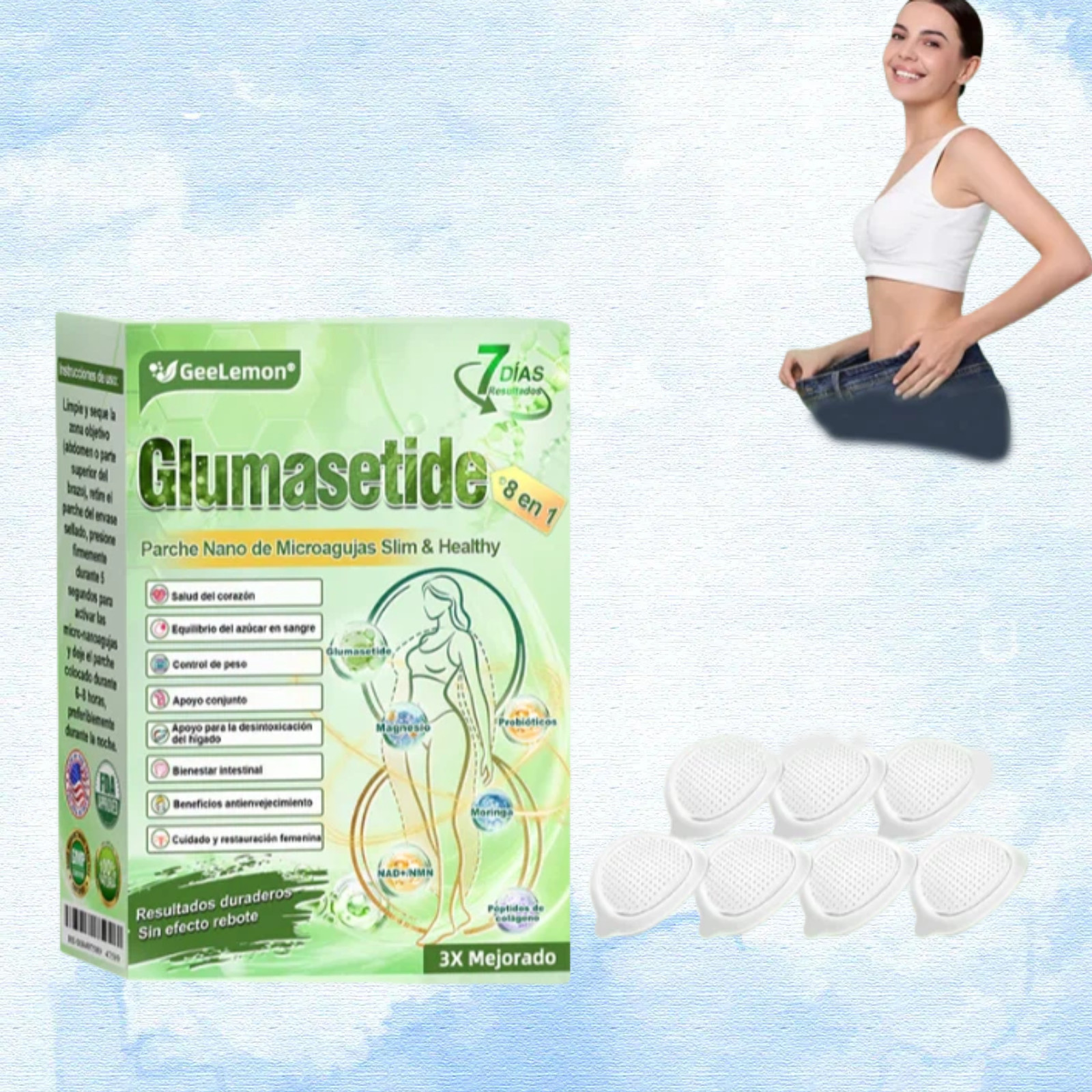 NEW GeeLemon Glumasetida 8 en 1 Parche Nano Microagujas