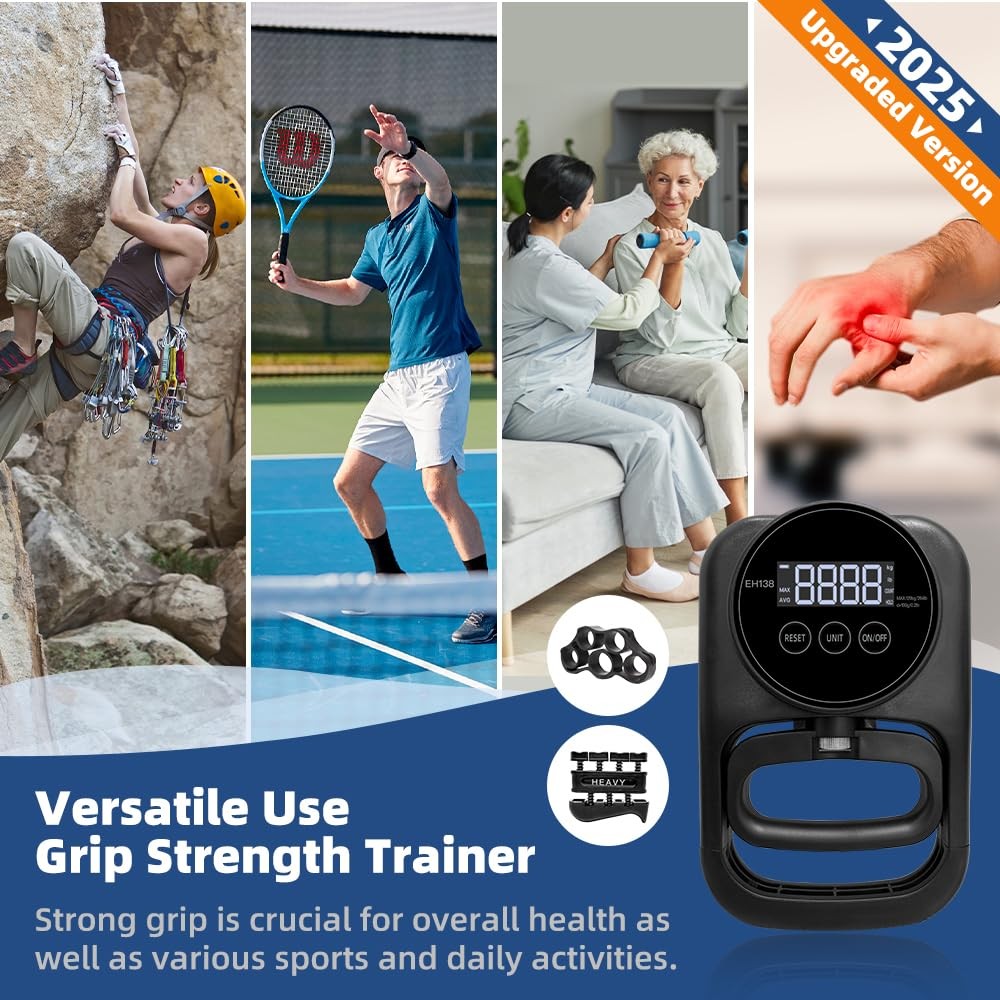 Grip Strength Tester Hand Gripper Grip Strength Trainer Hand Dynamometer Han...