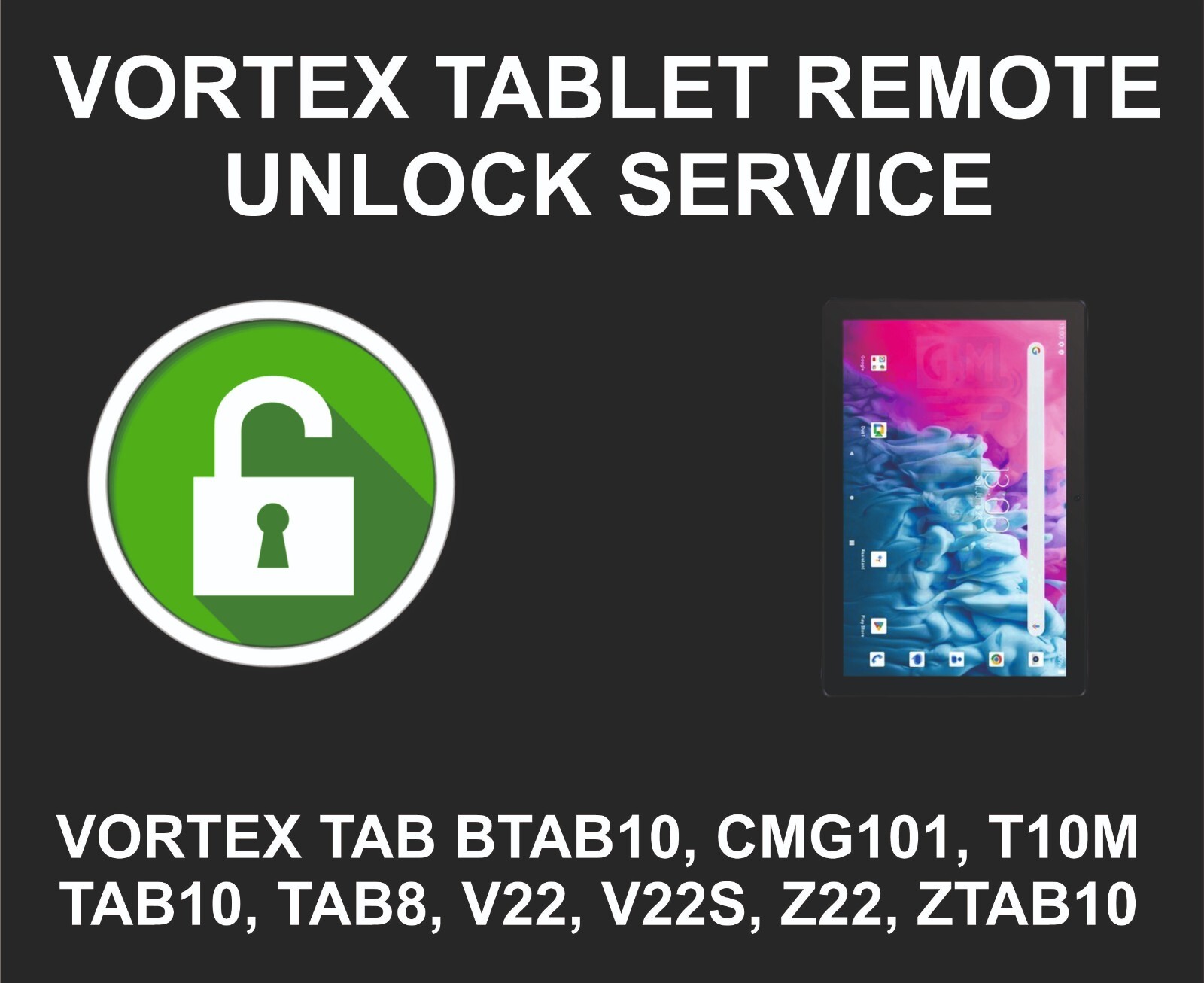 Vortex Tablet Network Unlock, BTAB10, CMG101, T10M, TAB10, TAB8, V22, V22S, Z22