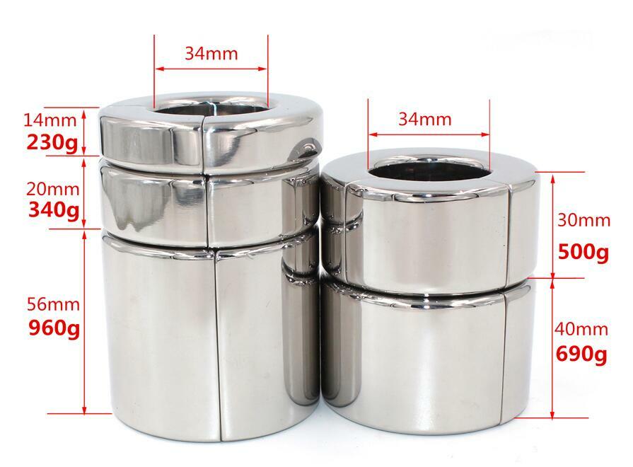 Heavy Duty Magnetic Stainless steel Ball Stretcher Men Enhancer Chastity Ring