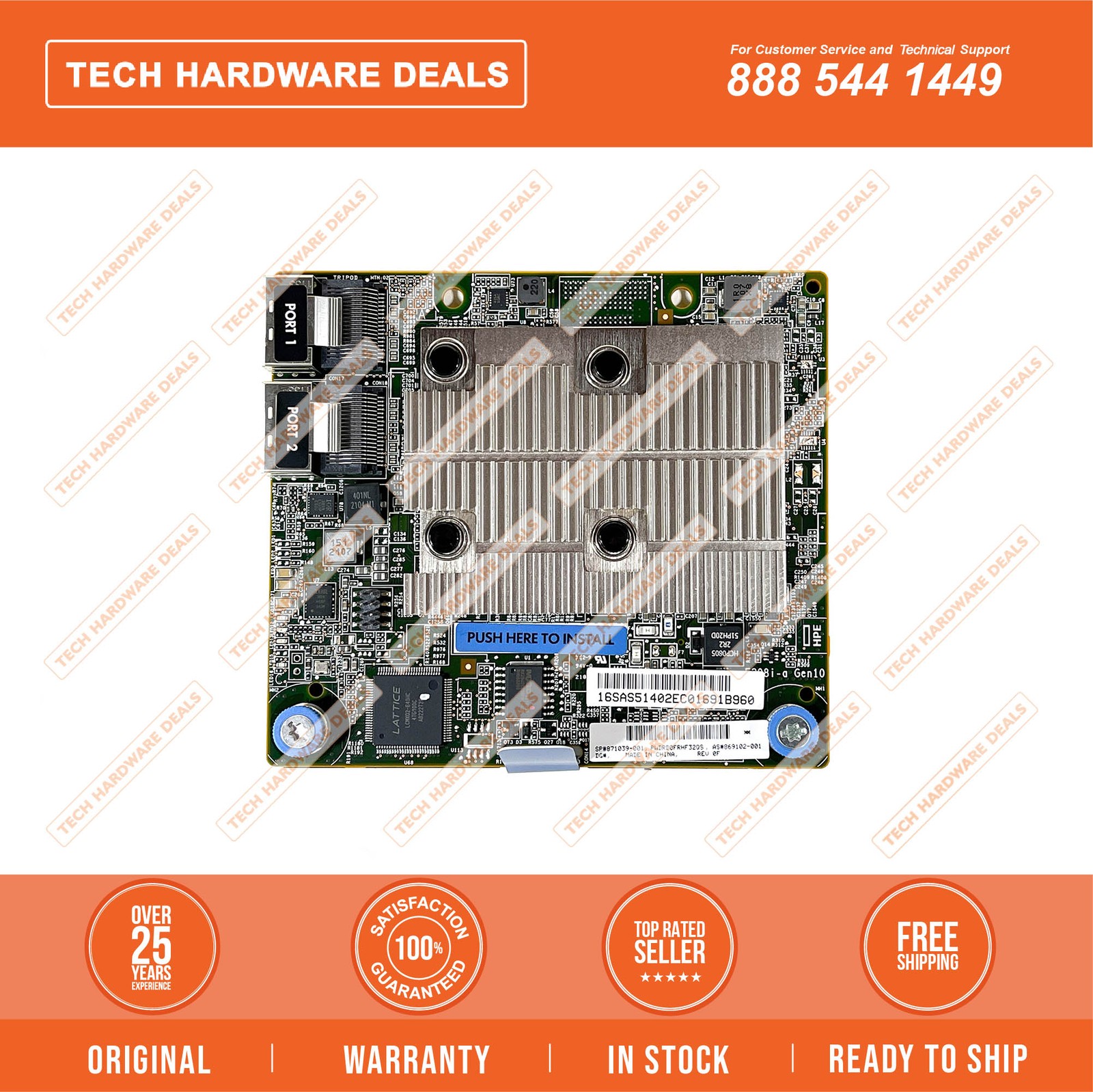 869079-B21  NEW BULK HPE Smart Array E208i-a SR Gen10 8 Internal Lanes/No Cache