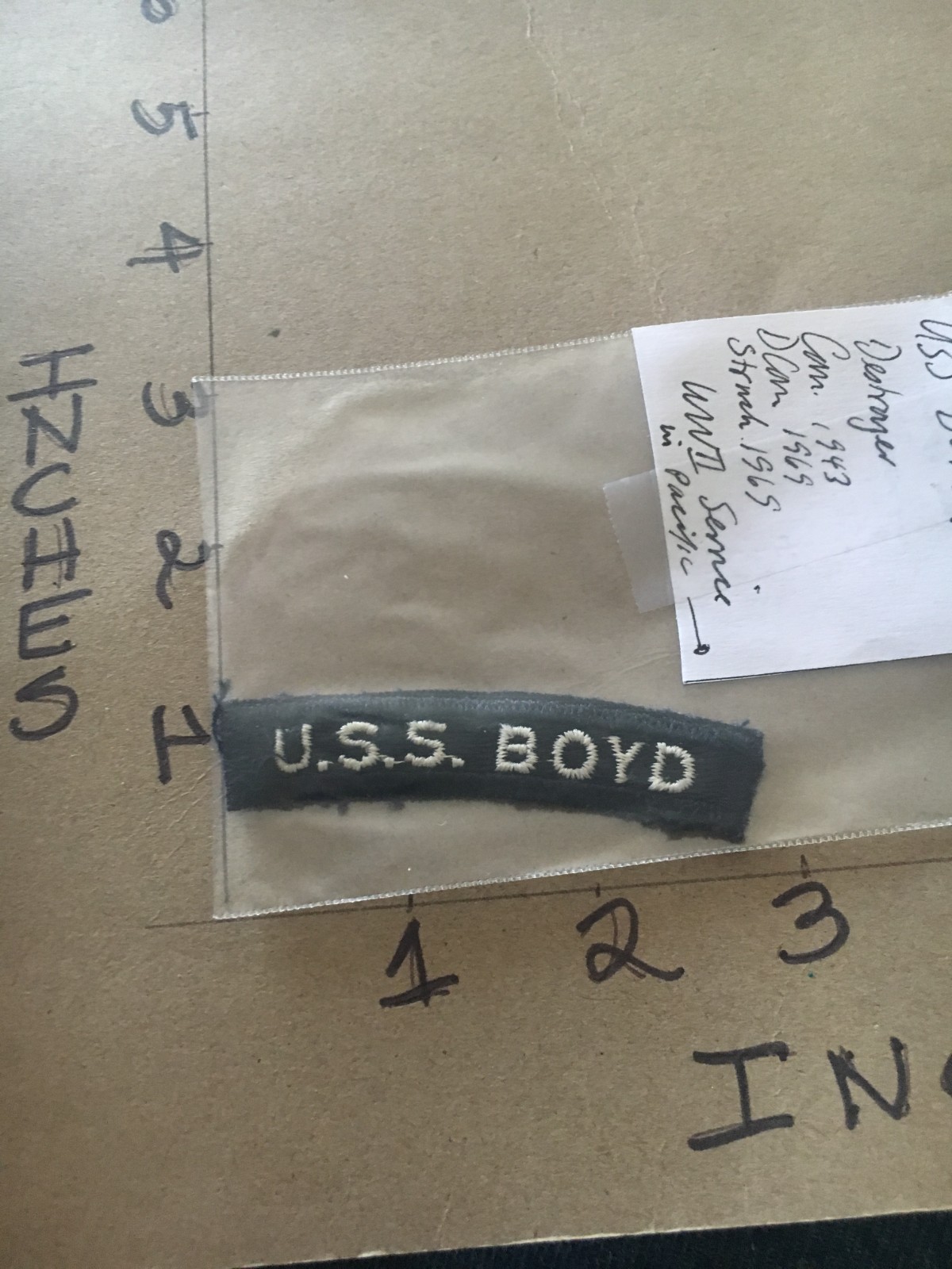 US NAVY SHOULDER STRIP TAB *** rocker *** Patch USS Boyd