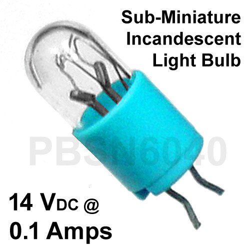 (10) Sub-Miniature 12 Volt Incandescent Bulbs (Size: approx 4.5 mm D x 3/8" H)