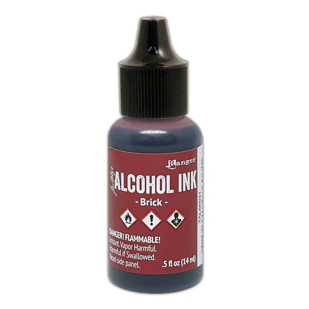 Ranger, Tim Holtz, Alcohol Ink, Brick Alcohol Ink, .5 fl oz, Dark Red, Crimson